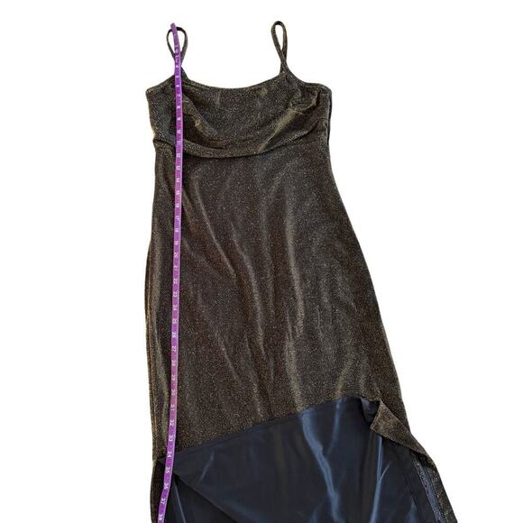 Y2K Vintage 90s Slip Dress S M 4 6 Gold Shimmer Prom Formal RAG whimsygoth 1092 - Picture 13 of 15